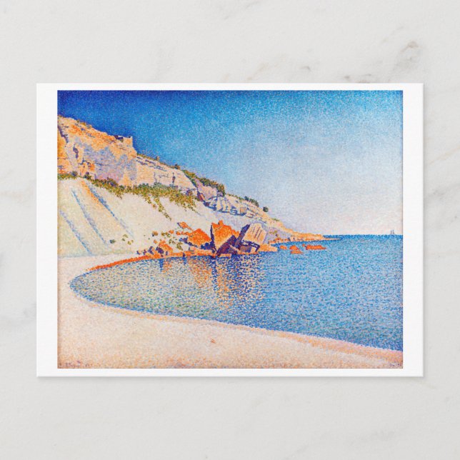 Postal Cassis, Cap Lombard, Opus 196, Signac (Anverso)