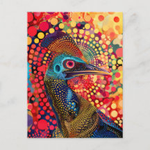 Cassowary en el estilo de arte de dot aborigen