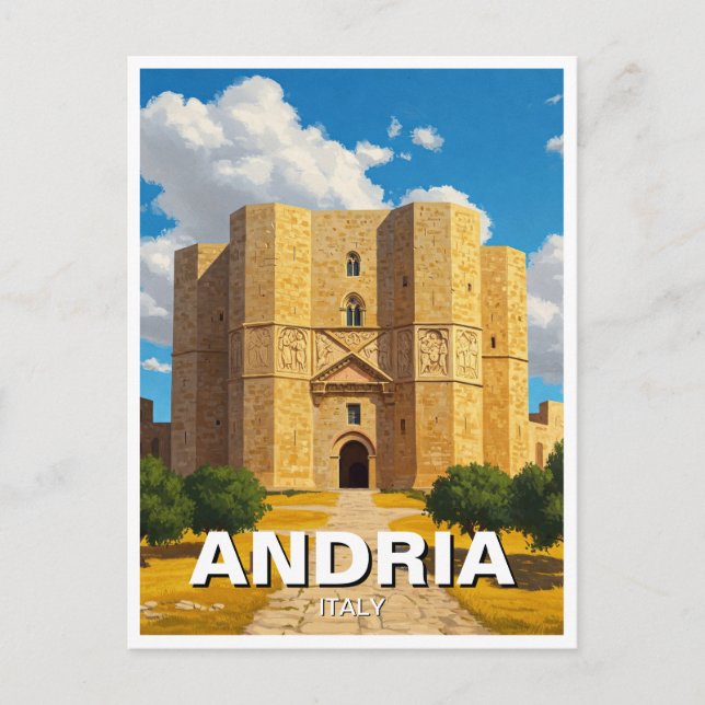 Postal Castel del Monte Andria Italia Viaje (Anverso)