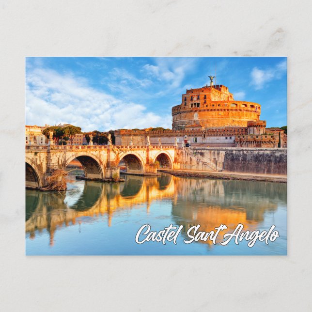 Postal Castel Sant'Angelo, Roma, Italia (Anverso)