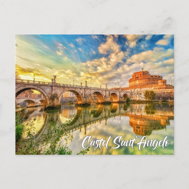 Postal Castel Sant'Angelo, Roma, Italia (Anverso)