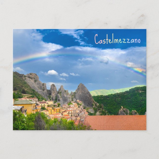 Postal Castelmezzano Basilicata Italia Arcoiris (Anverso)