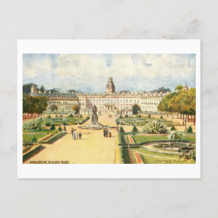 Postal Castillo antiguo en Karlsruhe, Alemania