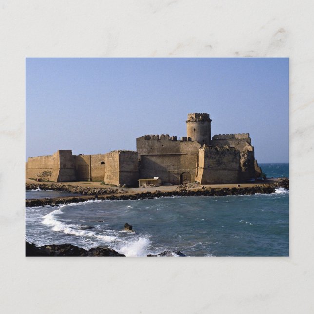 Postal Castillo aragonés, Calabria, Italia (Anverso)