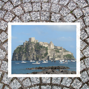 Postal Castillo aragonés, Isquia, Italia