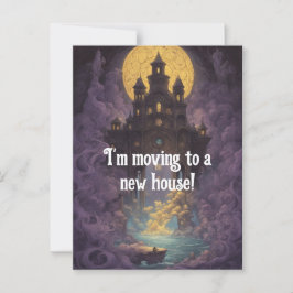 Postal Castillo bajo una luna amarilla nueva dirección
