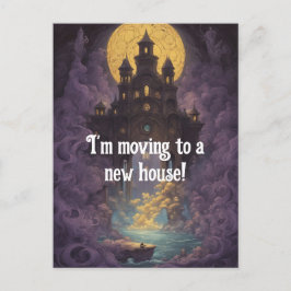 Postal Castillo bajo una luna amarilla nueva dirección