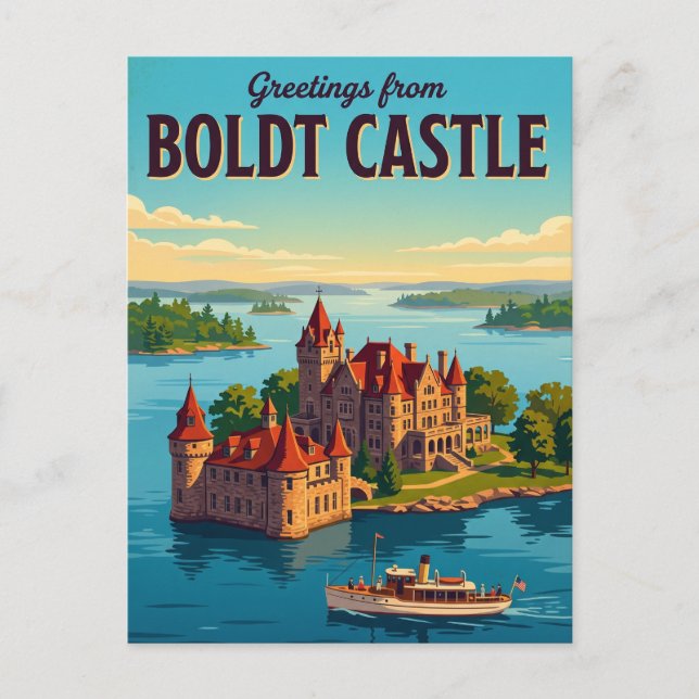 Postal Castillo Boldt EE. UU. (Anverso)