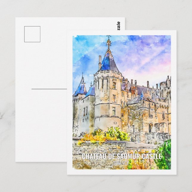 Postal Castillo Chateau de Saumur (Anverso / Reverso)