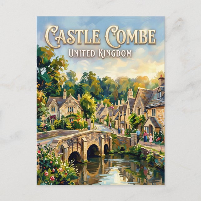 Postal Castillo Combe Reino Unido (Anverso)