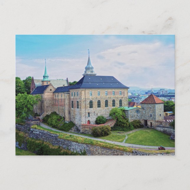 Postal Castillo de Akershus en Olso, Noruega (Anverso)