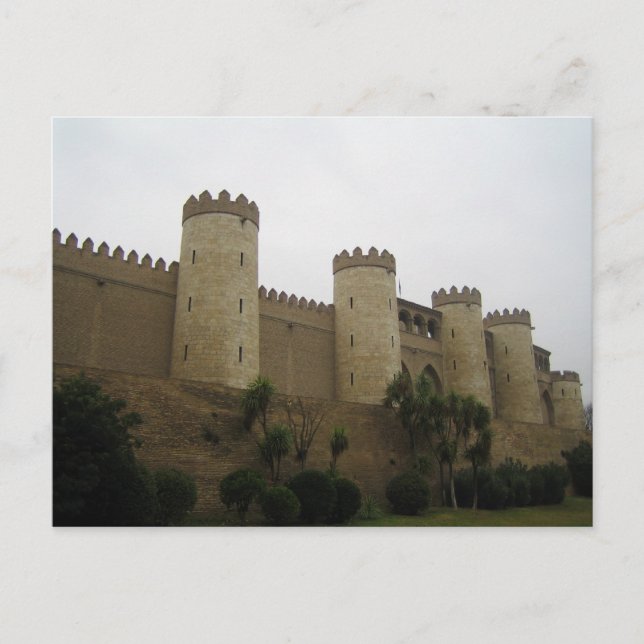 Postal Castillo de Aljafería, Zaragoza, España (Anverso)