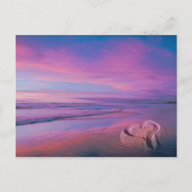 Postal Castillo de amor de arena (Anverso)