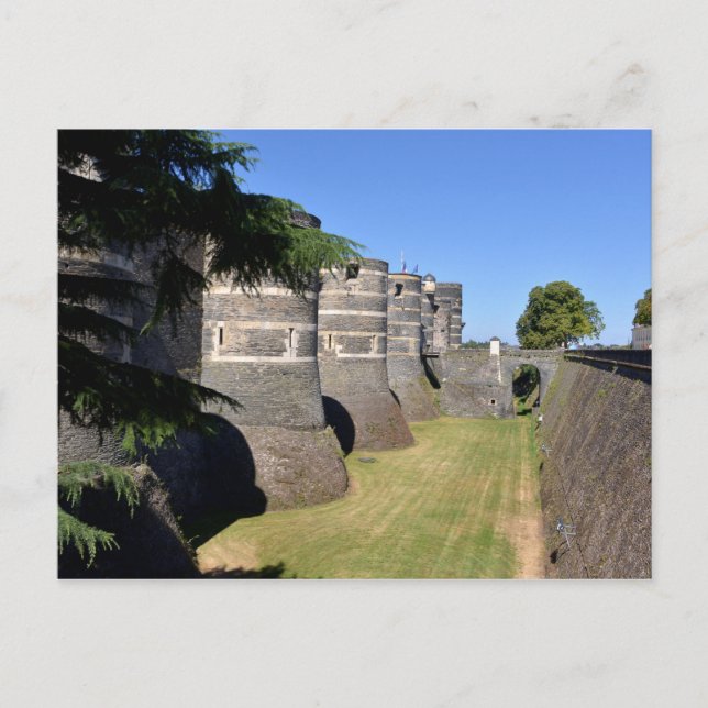 Postal Castillo de Angers en Francia (Anverso)