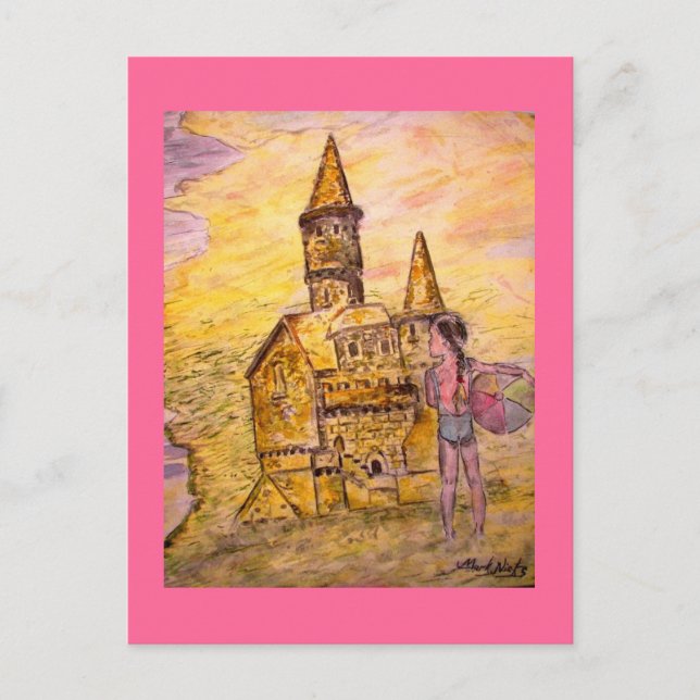 Postal castillo de arena (Anverso)