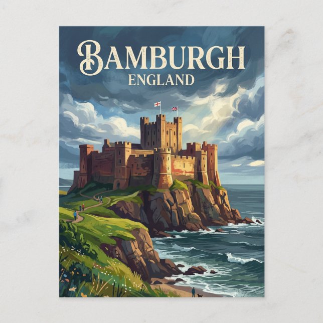 Postal Castillo de Bamburgh Inglaterra (Anverso)