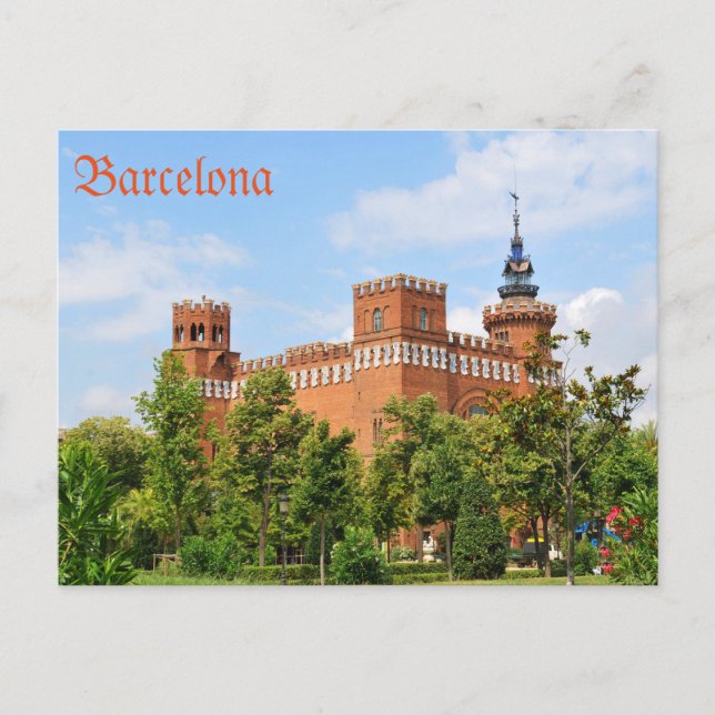 Postal Castillo de Barcelona (Anverso)