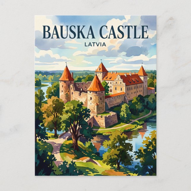 Postal Castillo de Bauska Letonia (Anverso)