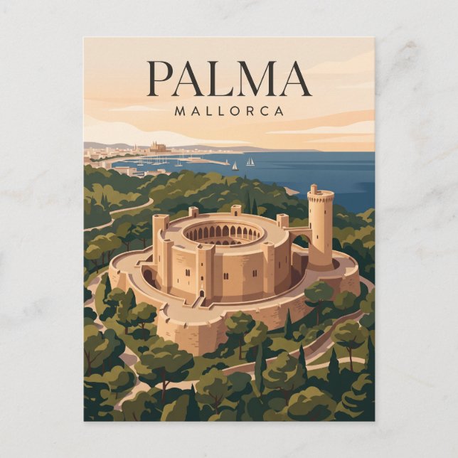 Postal Castillo de Bellver España (Anverso)