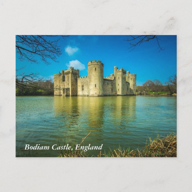 Postal Castillo de Bodiam en Sussex Oriental, Inglaterra (Anverso)