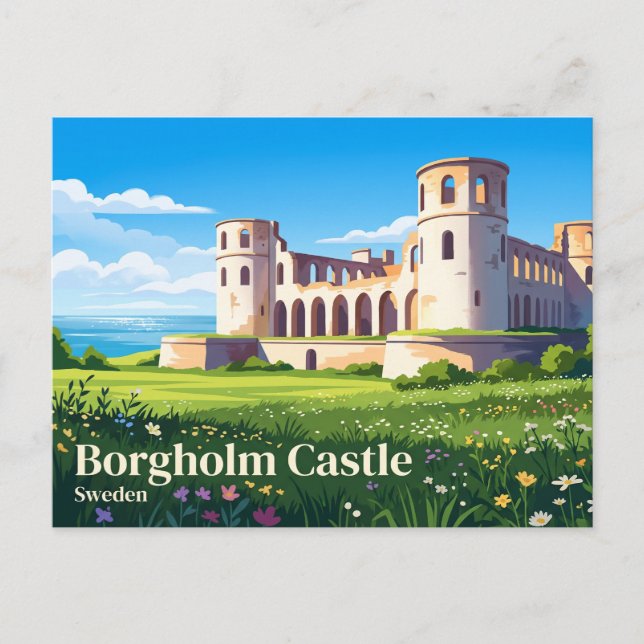 Postal Castillo de Borgholm Suecia (Anverso)
