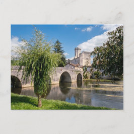 Postal Castillo de Bourdeilles y Puente de Piedra, Franci