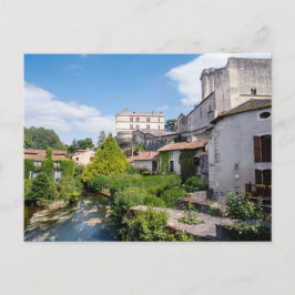 Postal Castillo de Bourdeilles y río Dronne, Dordoña