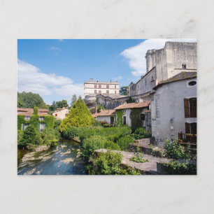 Postal Castillo de Bourdeilles y río Dronne, Dordoña