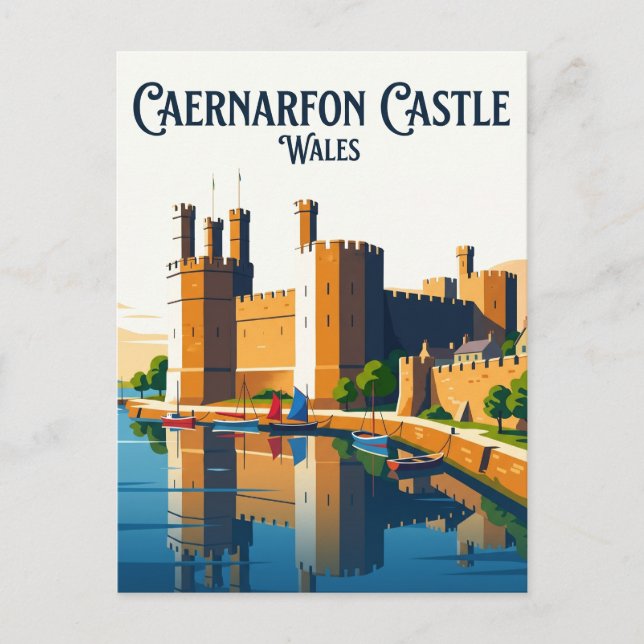Postal Castillo de Caernarfon Gales (Anverso)