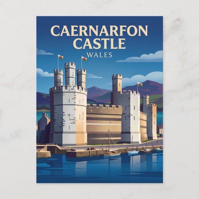 Postal Castillo de Caernarfon Gales (Anverso)