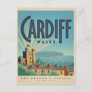 Postal Castillo de Cardiff antiguo, regalos y souvenirs d