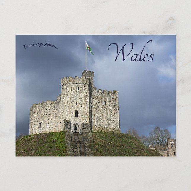 Postal Castillo de Cardiff en Cardiff Gales (Anverso)