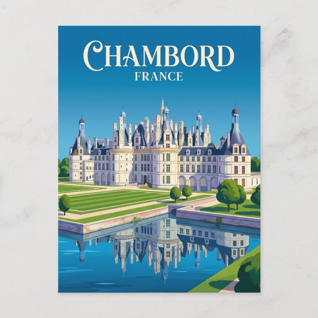 Postal Castillo de Chambord Francia (Anverso)