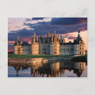 Postal castillo de chambord, valle del Loira, Francia