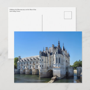 Postal Castillo de Chenonceau en el Valle del Loira - Fra