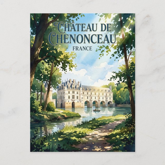 Postal Castillo de Chenonceau Francia (Anverso)