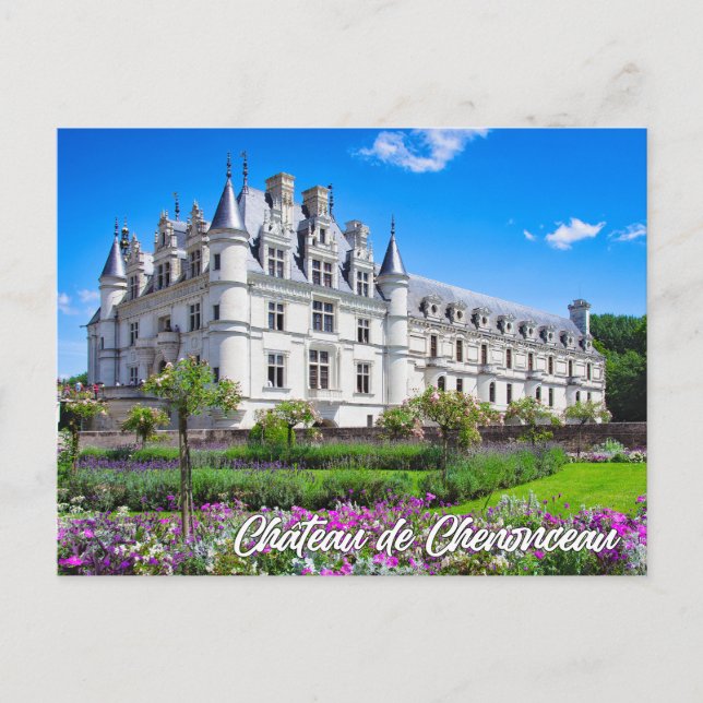 Postal Castillo de Chenonceau, Francia (Anverso)