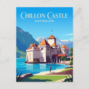 Postal Castillo de Chillon Suiza