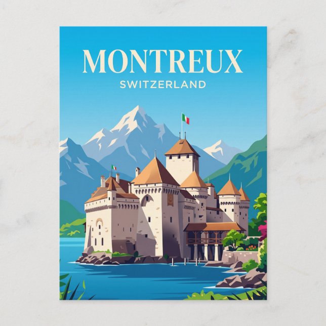 Postal Castillo de Chillon Suiza (Anverso)