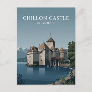 Postal Castillo de Chillon Suiza
