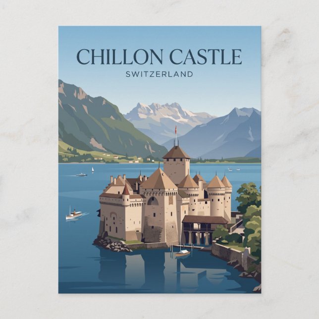 Postal Castillo de Chillon Suiza (Anverso)