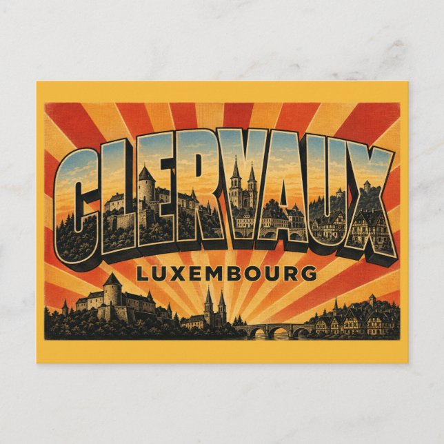 Postal Castillo de Clervaux Luxemburgo (Anverso)