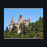 Postal Castillo de Drácula, Bran, Transilvania<br><div class="desc">Castillo de Bran,  Transylvannia; alguna vez la casa del Rey Vlad Dracul,  también conocido como Vlad el impaler. ¿Su nombre y ubicación fueron el punto de partida de la historia de Drácula escrita por Bram Stoker?</div>
