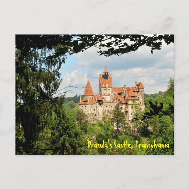 Postal Castillo de Drácula en Transilvania, Rumania (Anverso)