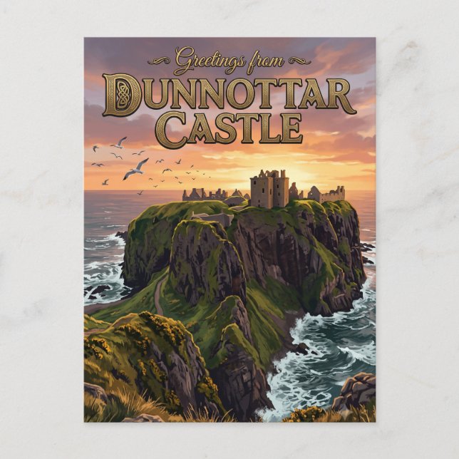 Postal Castillo de Dunnottar Reino Unido (Anverso)
