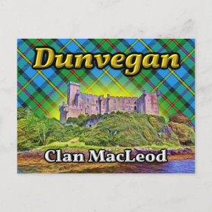 Postal Castillo de Dunvegan Clan MacLeod Isla de Skye Esc