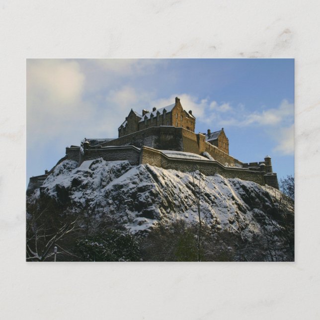 Postal Castillo de Edimburgo cubierto de nieve (Anverso)