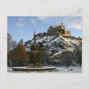 Postal Castillo de Edimburgo en invierno