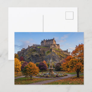 Postal Castillo de Edimburgo en otoño dorado