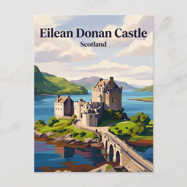 Postal Castillo de Eilean Donan Escocia (Anverso)